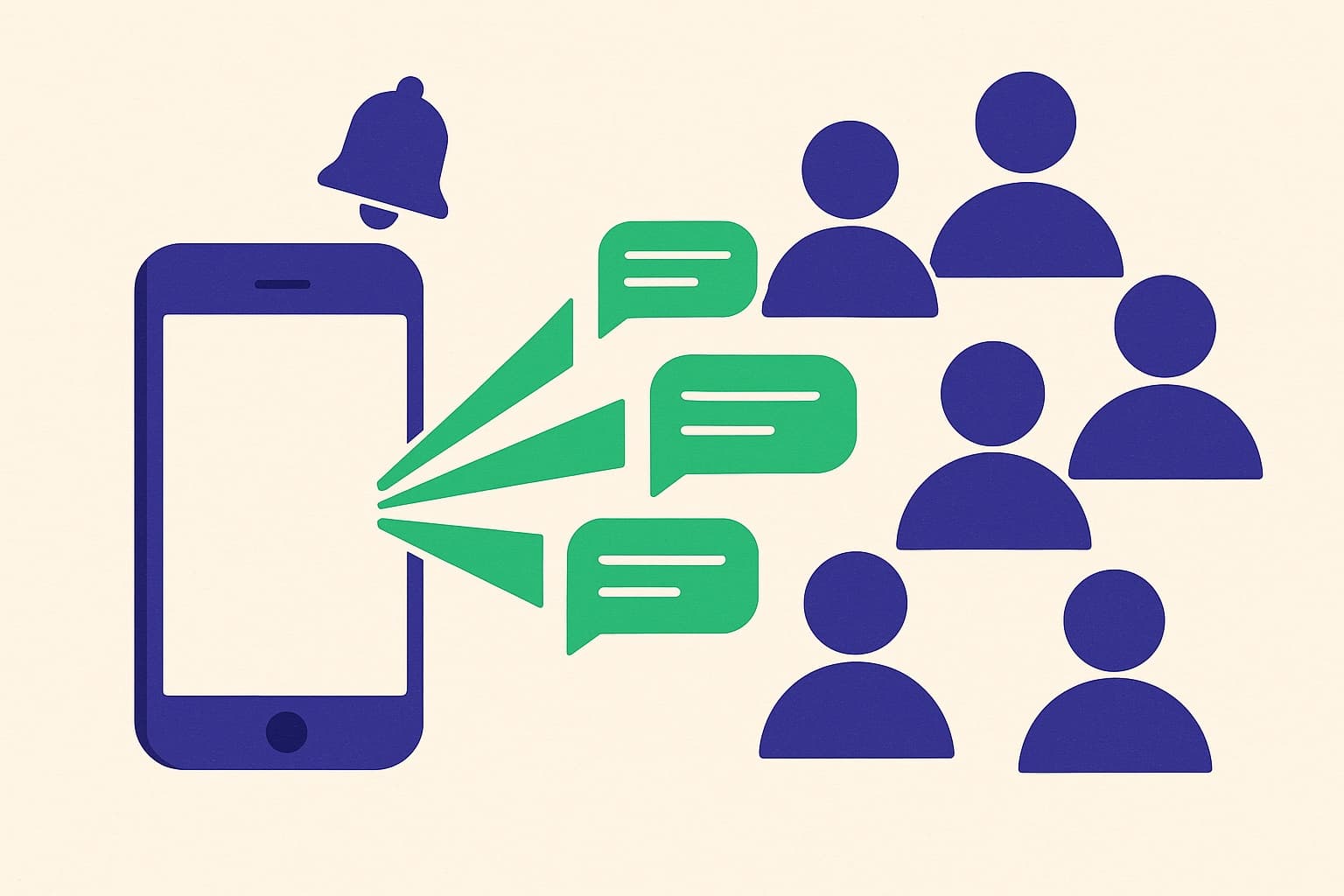 Celular enviando lembretes e campanhas automáticas de WhatsApp para vários clientes ao mesmo tempo